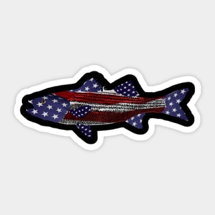 Striped bass American flag American hero Sticker